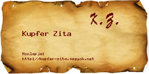 Kupfer Zita névjegykártya